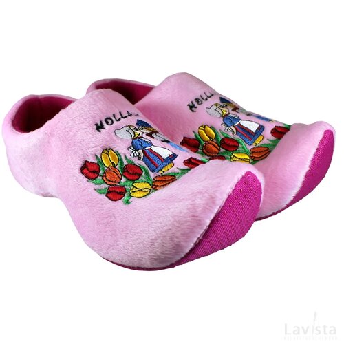Klomppantoffels, pink kissing couple maat 25-30