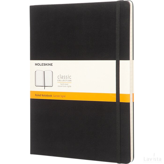 Classic XL hard cover notitieboek - gelinieerd Zwart
