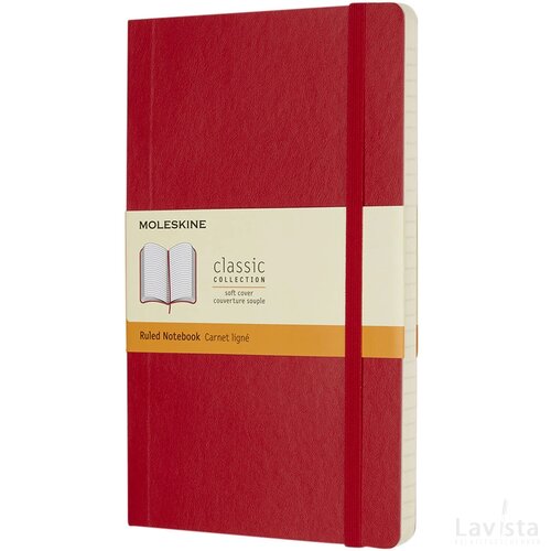 Classic L soft cover notitieboek - gelinieerd Scarlet Red Scarlet rood