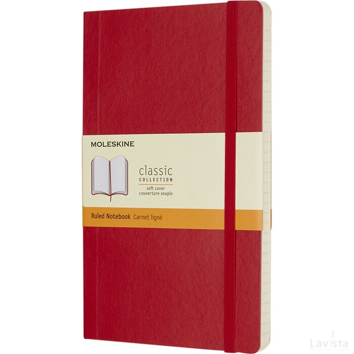 Classic L soft cover notitieboek - gelinieerd Scarlet Red Scarlet rood