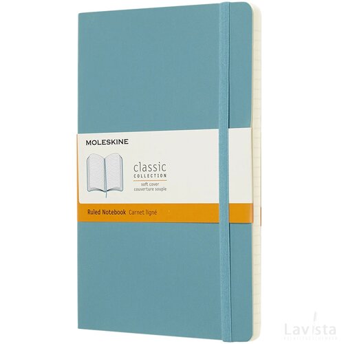 Classic L soft cover notitieboek - gelinieerd Reef Blue Rifblauw
