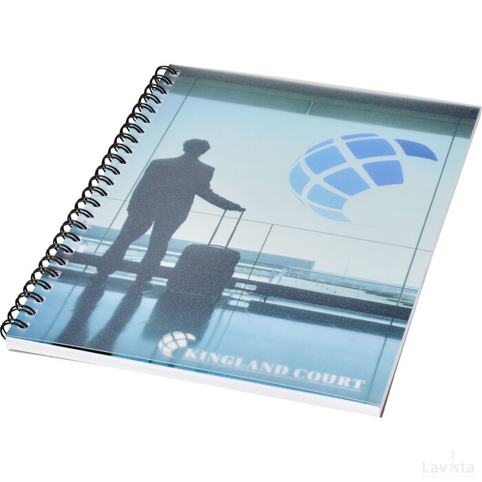 Desk-Mate® A5 wire-o notitieboek met PP-omslag Wit,Zwart Wit, Zwart Wit/Zwart