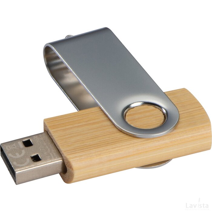 USB-stick twist van hout, middel bruin