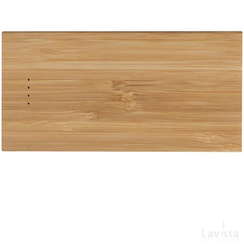 Powerbank van bamboe beige
