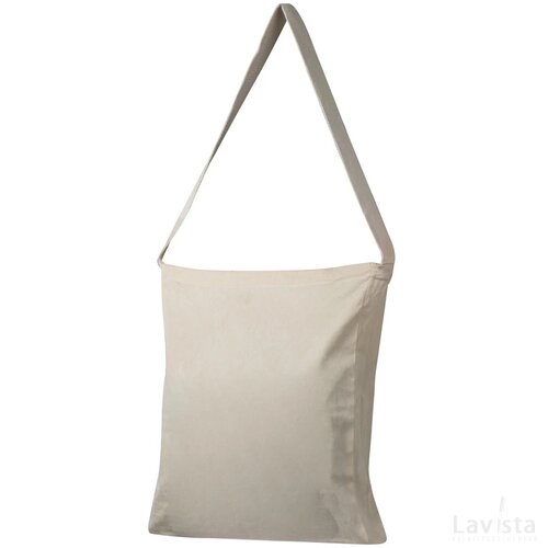 Katoenen tas met hengsel en verstevigend bodemplaatje wit