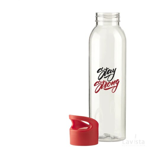 Tritan kunststof waterfles (650 ml) Transparant/Rood