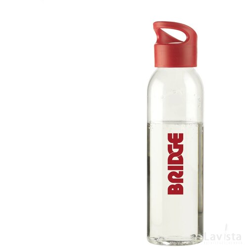 Tritan kunststof waterfles (650 ml) Transparant/Rood