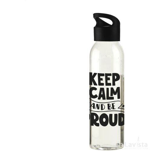 Tritan kunststof waterfles (650 ml) Transparant/Zwart