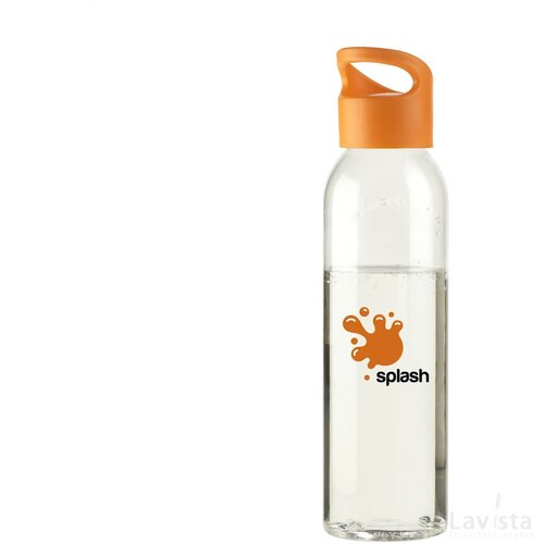 Tritan kunststof waterfles (650 ml) Transparant/Oranje
