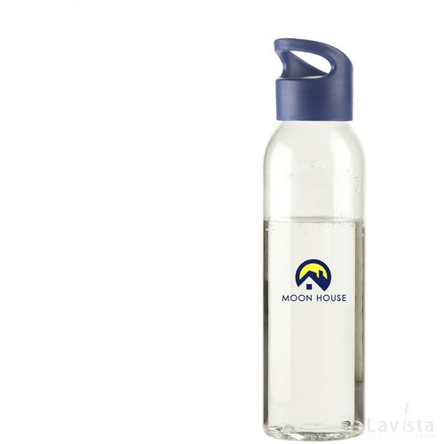 Tritan kunststof waterfles (650 ml) Transparant/Blauw