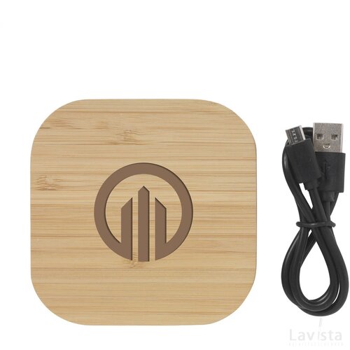 Bamboo 5W Wireless Charger Draadloze Oplader Hout