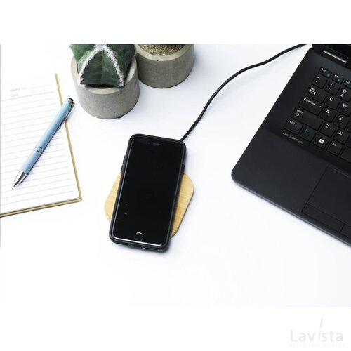 Bamboo 5W Wireless Charger Draadloze Oplader Hout