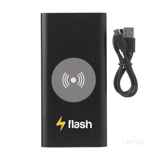 Aluminium 8000 Wireless Powerbank Draadloze Oplader Zwart