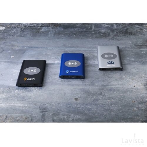 Aluminium 8000 Wireless Powerbank Draadloze Oplader Zwart