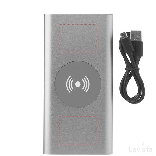 Aluminium 8000 Wireless Powerbank Draadloze Oplader Zwart