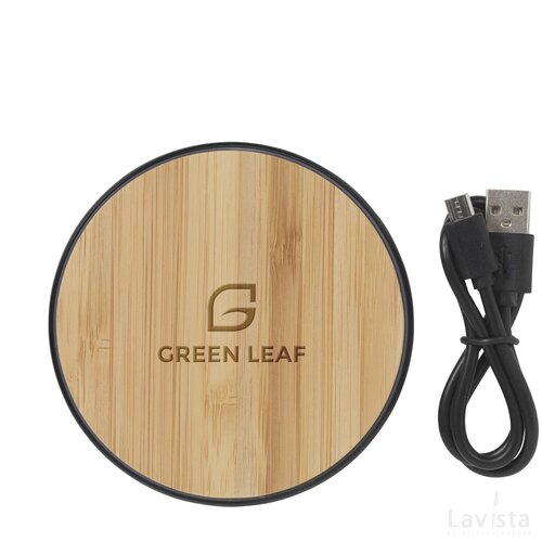 Bamboo 10W Wireless Fast Charger Draadloze Snellader Hout
