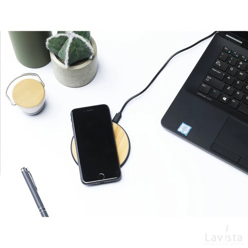 Bamboo 10W Wireless Fast Charger Draadloze Snellader Hout