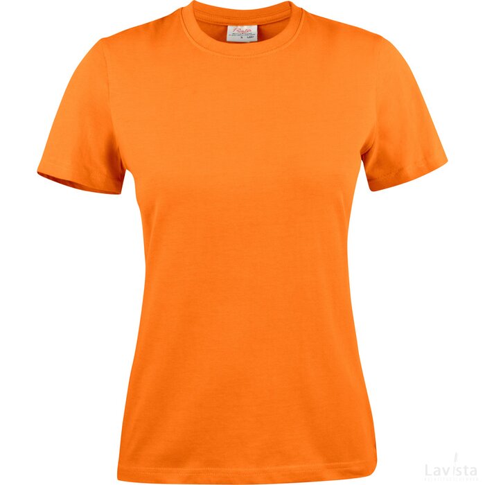 Vrouwen printer heavy t-shirt lady fel oranje