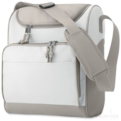 Koeltas met voorvak Zipper wit