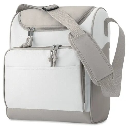 Koeltas met voorvak Zipper wit