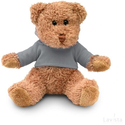 Teddybeer met sweatshirt Johnny grijs