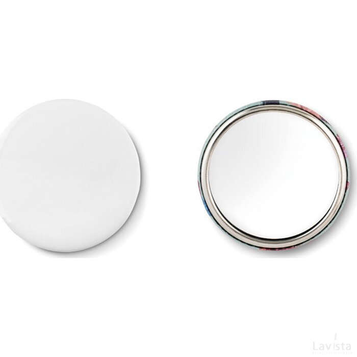 Metalen button Mirror mat zilver
