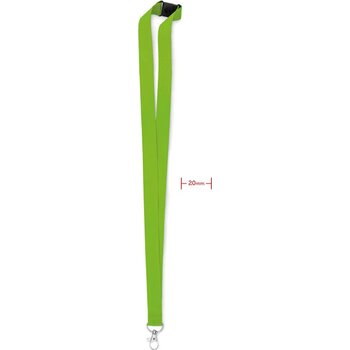 Lanyard, haak en clip. 20 mm Pany limoen