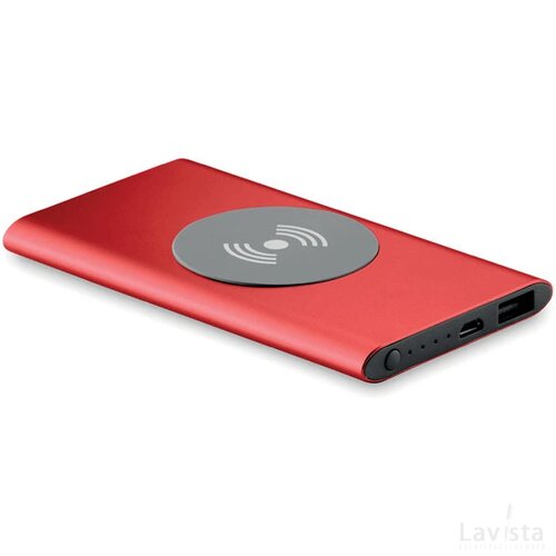 Draadloze powerbank Power&wireless rood