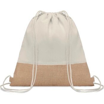 Rugzak met jute India beige