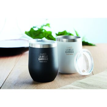 Dubbelwandige RVS drinkbeker Zwart 300 ml Dubbelwandige RVS drinkbeker Zwart 300 ml