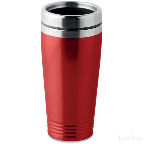 Dubbel wandige reisbeker 400ml Rodeo colour rood