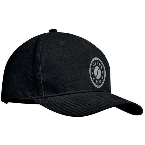 Brushed katoenen baseball cap Zwart