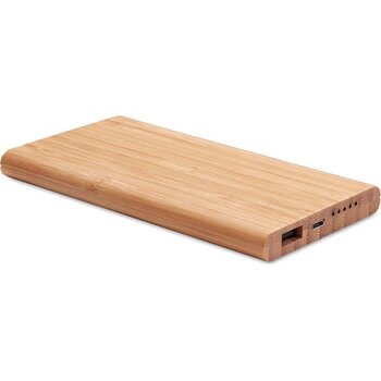 Draadloze bamboe powerbank Arena hout