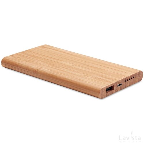 Draadloze bamboe powerbank Arena hout
