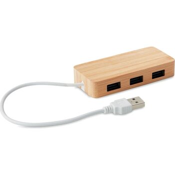 Usb hub bamboe 3 poorten Vina hout
