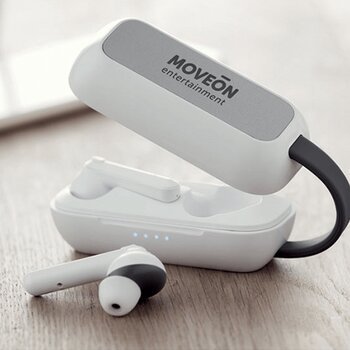 Stereo oordopjes met oplader Wit