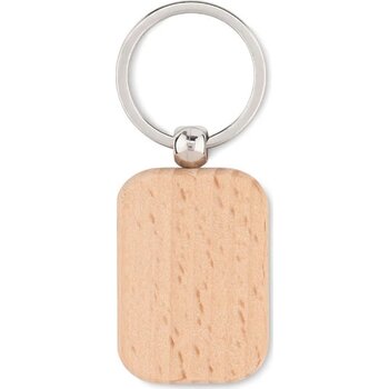 Houten sleutelhanger rechthoek Poty wood hout