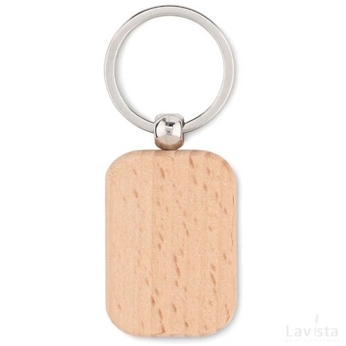 Houten sleutelhanger rechthoek Poty wood hout
