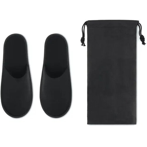 Hotelslippers in pouch Zwart