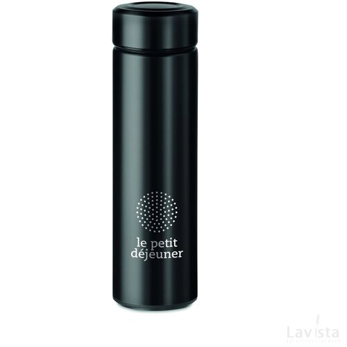 RVS thermosfles met theezeef (425 ml) Zwart
