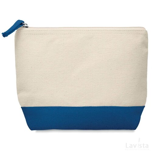 2-kleurige katoenen toilettas Kleuren blauw