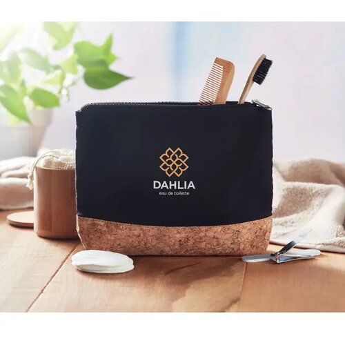 Katoenen toilettas Porto bag zwart