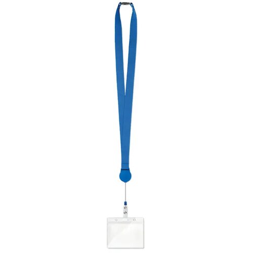 Keycord met uittrekbare badgehouder Kobaltblauw
