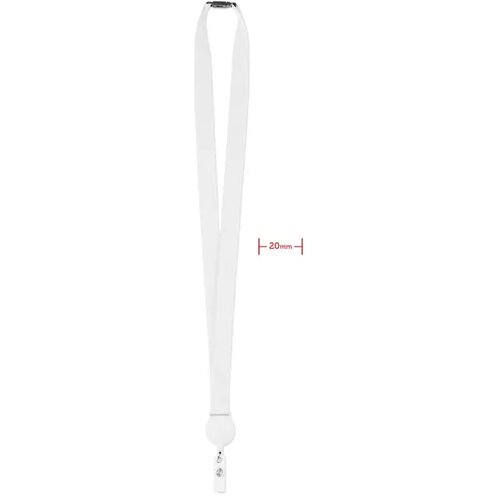 Keycord met uittrekbare badgehouder Wit