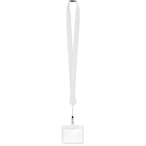 Keycord met uittrekbare badgehouder Wit