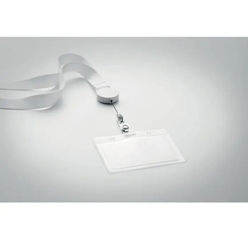 Keycord met uittrekbare badgehouder Wit