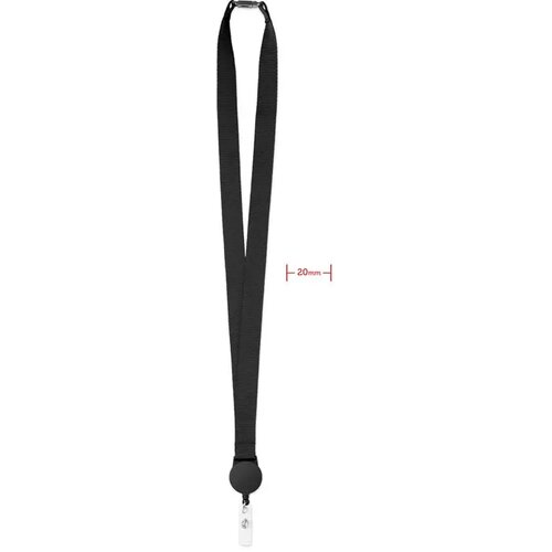 Keycord met uittrekbare badgehouder Zwart