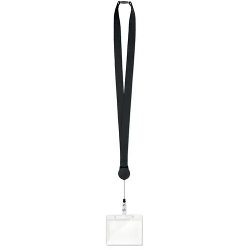 Keycord met uittrekbare badgehouder Zwart