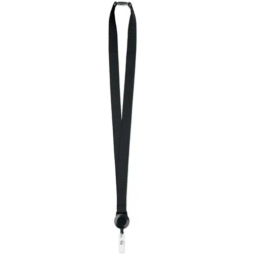 Keycord met uittrekbare badgehouder Zwart