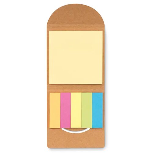 Kurk memoboekje met sticky notes Beige